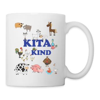 Kita Kind Tierfreunde bunte Tierwelt - Tasse - Weiß - Rechts