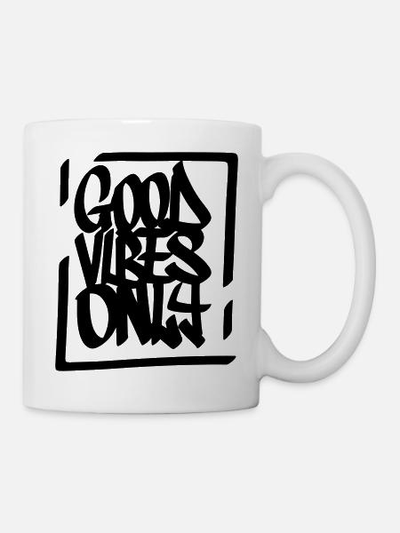 Gute Vibes Lebensmotto - Tasse - Weiß