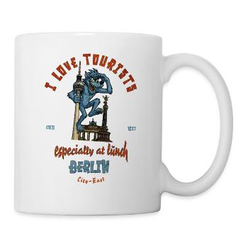 I love tourists, especially at lunch - Mug - white - Right