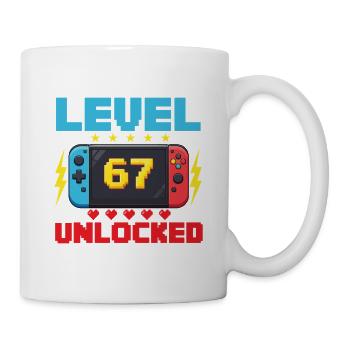 Level 67 Unlocked Gamer School Meme Kids - Mug - white - Right