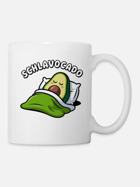 Schlavocado Kawaii Avocado Schlafen Wortspiel - Tasse - Weiß