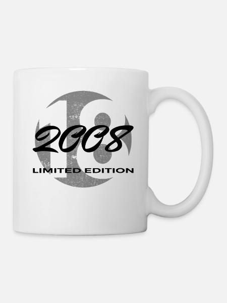 18. Geburtstag 2008 Jungen und Mädchen Geschenk - Tasse - Weiß