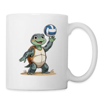 Volley-Turtle with backpack - Mug - white - Right