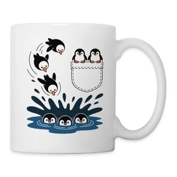 Penguin Jump Into The Water Pocket Design - Mug - white - Right