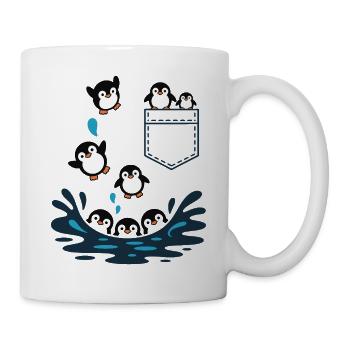 Penguin Jump Into The Water Pocket Design - Mug - white - Right