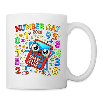 Jour des numéros 2026 Calculatrice Fun - Mug blanc - blanc - Droite