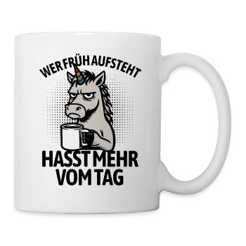 Unicorn - If you get up early, you hate more of the day - Mug - white - Right