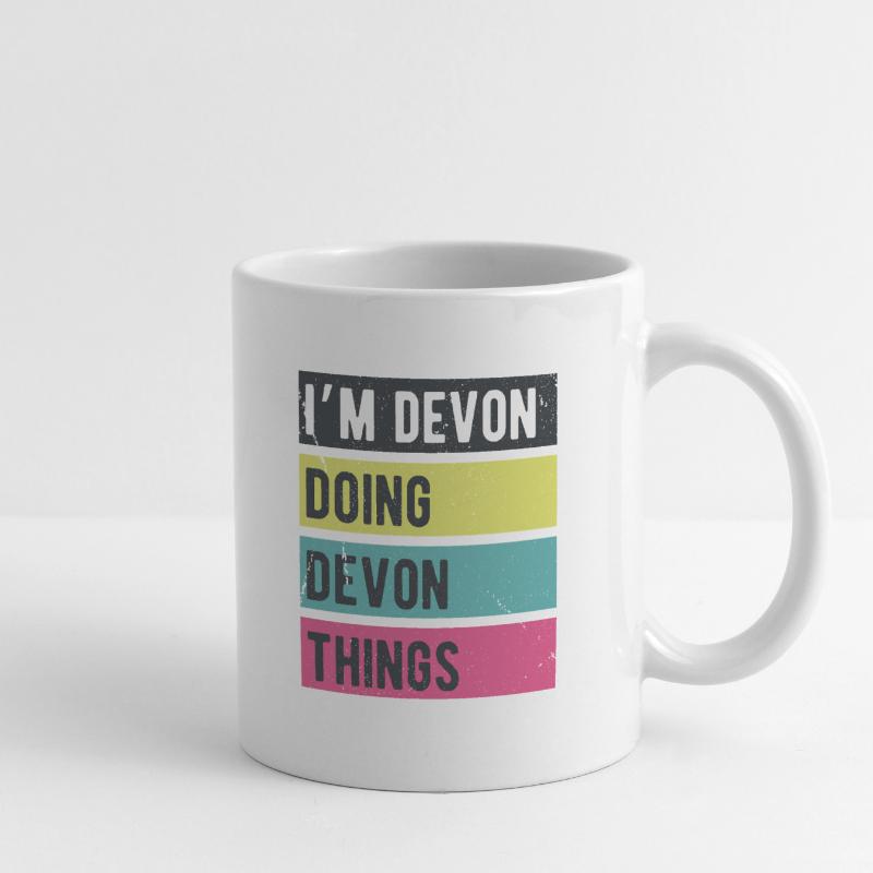 I’m Devon Doing Devon Things Retro Colors Mug