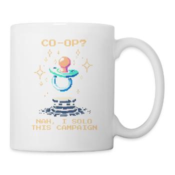 Solo statt Co-Op | Papa Humor Eltern - Tasse - Weiß - Rechts