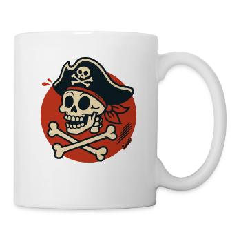 Crâne de pirate avec os - Mug blanc - blanc - Droite