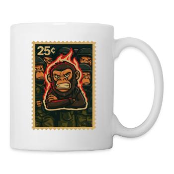 Feuer und Affe Protest - Tasse - Weiß - Rechts
