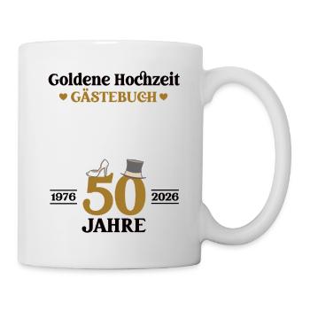 Golden Wedding Anniversary 2026 50th Wedding Anniversary Guestbook - Mug - white - Right