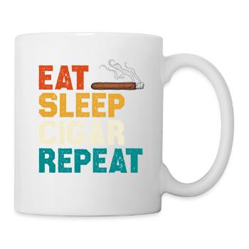 Eat Sleep Cigar Repeat Tee - Tasse - Weiß - Rechts