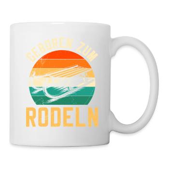 Bob Fahrer GEBOREN ZUM RODELN LUSTIG - Tasse - Weiß - Rechts