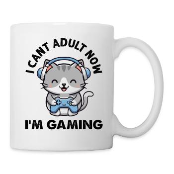 Je ne peux plus être adulte maintenant, je joue drôle, gamer chat - Mug blanc - blanc - Droite