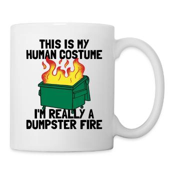 C’est drôle que ce soit mon costume humain pour le ton déchet - Mug blanc - blanc - Droite
