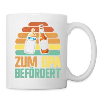 Zum Opa Befördert Retro Großvater Pops Großeltern - Tasse - Weiß - Rechts