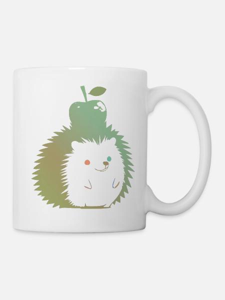 Hérisson Pastel avec Pomme - Mug blanc - blanc