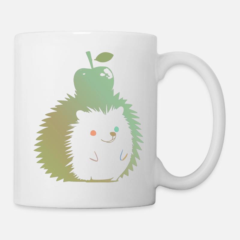Hérisson Pastel avec Pomme - Mug blanc - blanc