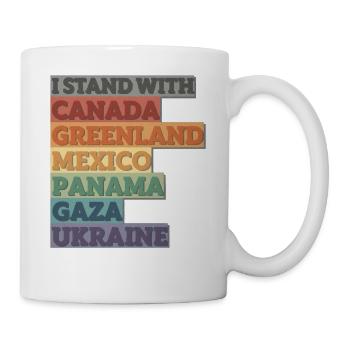 Solidarity with Canada, Greenland, Gaza, Ukraine - Mug - white - Right