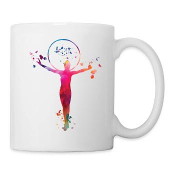 Gymnastique, cercleaux, gymnastique rythmique - Mug blanc - blanc - Droite