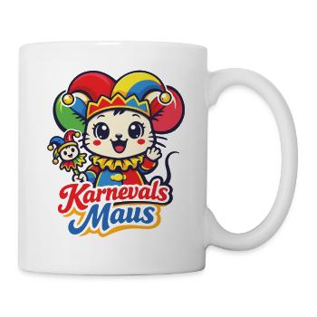 Karnevals Maus | Kawaii Kostüm Verkleidung - Tasse - Weiß - Rechts