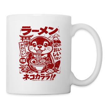 Loutre de Kawaii | Ramen | Soupe de nouilles | Restauration rapide - Mug blanc - blanc - Droite