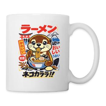 Loutre de Kawaii | Ramen | Soupe de nouilles | Restauration rapide - Mug blanc - blanc - Droite