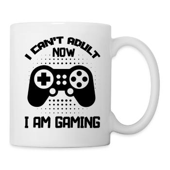 Je ne peux plus devenir adulte maintenant, je joue aux expressions drôles de gamer - Mug blanc - blanc - Droite