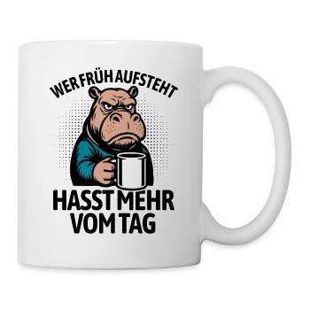 Hippo - If you get up early, you hate more of the day - Mug - white - Right