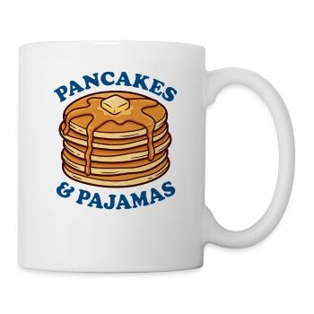 Pancakes and pajamas love breakfast pancakes - Mug - white - Right