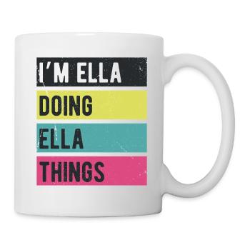 Ich bin Ella, die Ella-Dinge Retro-Farben machen - Tasse - Weiß - Rechts