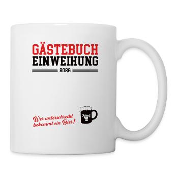 Gästebuch Einweihung 2026 Neue Wohnung Geschäft - Tasse - Weiß - Rechts