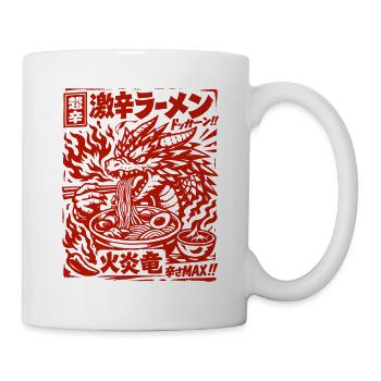 Drachen | Ramen | Nudelsuppe | extra scharf - Tasse - Weiß - Rechts