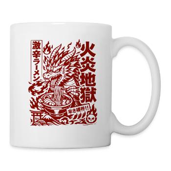 Drachen | Ramen | Nudelsuppe | extra scharf - Tasse - Weiß - Rechts