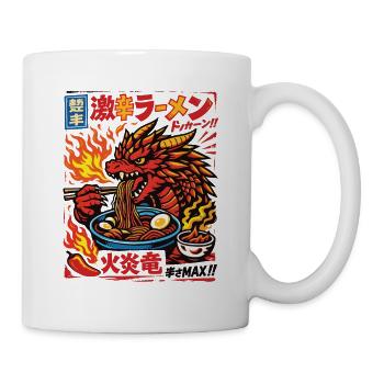 Drachen | Ramen | Nudelsuppe | extra scharf - Tasse - Weiß - Rechts