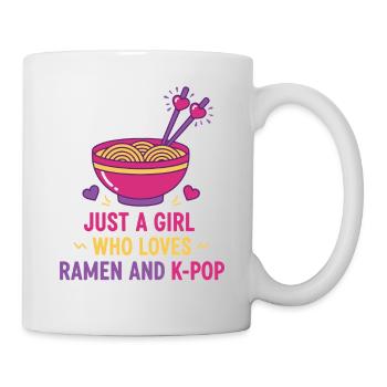 Nur ein Mädchen, das Ramen und koreanische K-Pop-Musik liebt - Tasse - Weiß - Rechts
