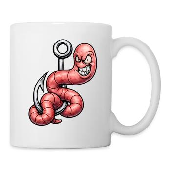Ver en colère sur le crochet – Dessin de dessin animé - Mug blanc - blanc - Droite