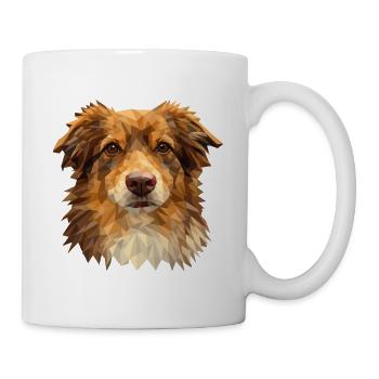 Australian Shepherd – Geometric Dog Art Design - Mug - white - Right