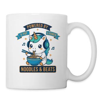 Powered By K-Pop And Ramen Noodles And Beats - Mug - white - Right