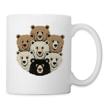 Lustige Bärenbande Cartoon Köpfe - Tasse - Weiß - Rechts
