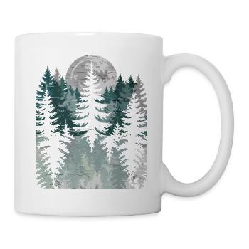 Night Forest Silhouette with Moon - Mug - white - Right