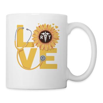 Love heals with sunflower - Mug - white - Right