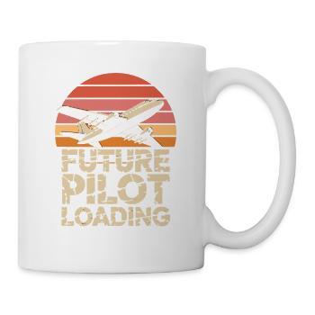 Future Pilot Loading Flugzeug Retro - Tasse - Weiß - Rechts