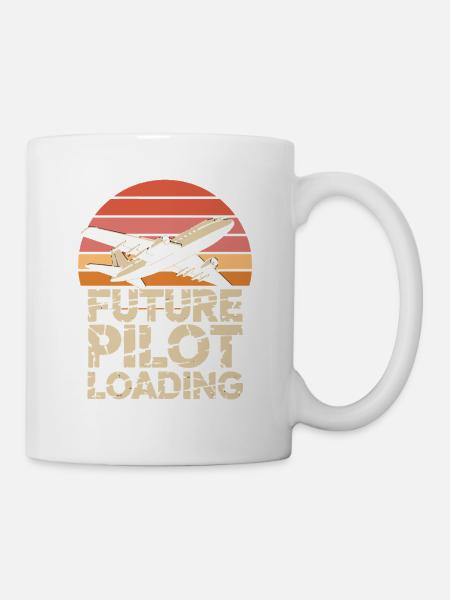 Future Pilot Loading Flugzeug Retro - Tasse - Weiß
