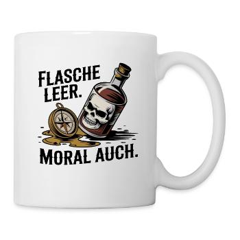  Flasche Leer Moral Auch Totenkopf Kompass Alkohol - Tasse - Weiß - Rechts
