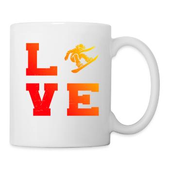 Ich liebe Snowboard cooles Motiv für Snowboard für - Tasse - Weiß - Rechts