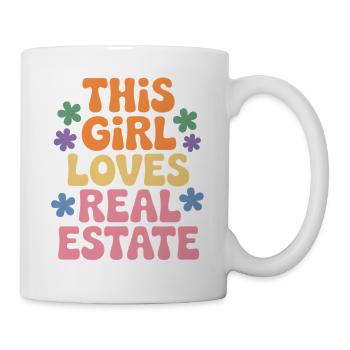 This woman loves real estate - Mug - white - Right