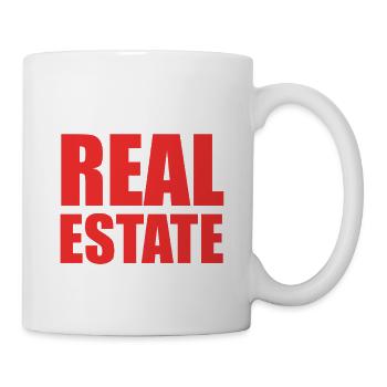 Ask Me About Real Estate – Bold Red - Tasse - Weiß - Rechts