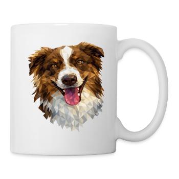 Australian Shepherd – Geometric Dog Art Design - Mug - white - Right